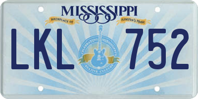 MS license plate LKL752