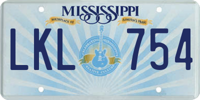 MS license plate LKL754