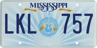 MS license plate LKL757