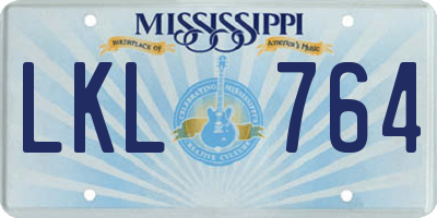 MS license plate LKL764