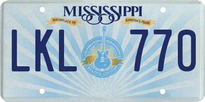 MS license plate LKL770