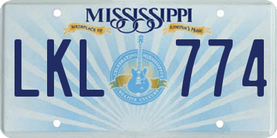 MS license plate LKL774