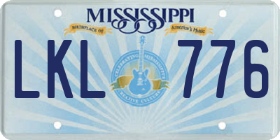 MS license plate LKL776