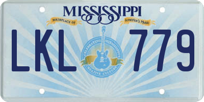 MS license plate LKL779