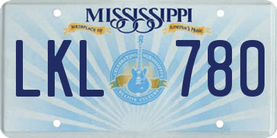 MS license plate LKL780