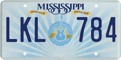 MS license plate LKL784