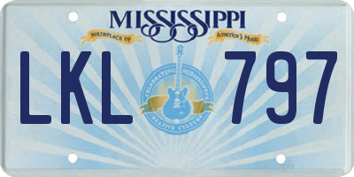 MS license plate LKL797