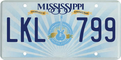 MS license plate LKL799