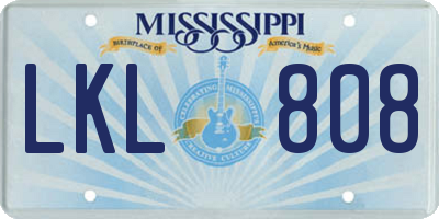 MS license plate LKL808