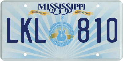 MS license plate LKL810