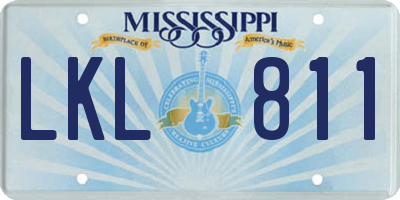 MS license plate LKL811