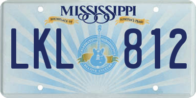 MS license plate LKL812