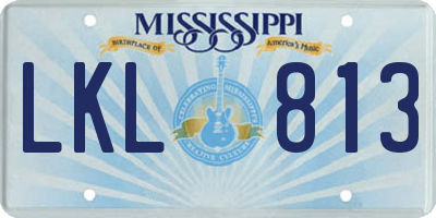 MS license plate LKL813