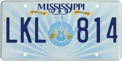 MS license plate LKL814