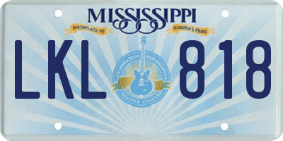 MS license plate LKL818