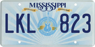 MS license plate LKL823