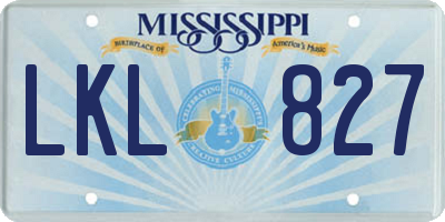 MS license plate LKL827