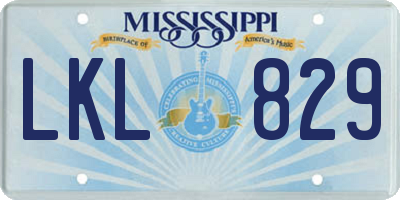 MS license plate LKL829