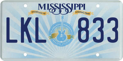 MS license plate LKL833