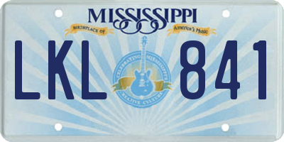 MS license plate LKL841