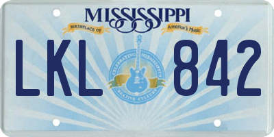 MS license plate LKL842