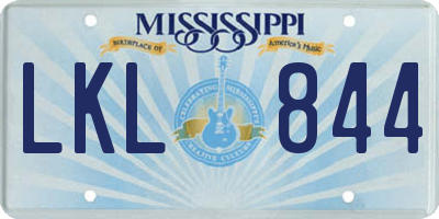 MS license plate LKL844