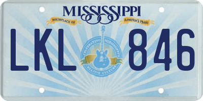 MS license plate LKL846