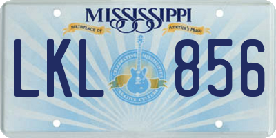 MS license plate LKL856