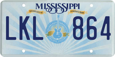 MS license plate LKL864