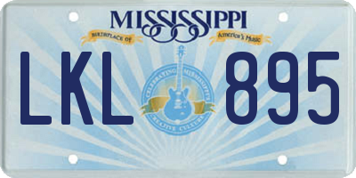 MS license plate LKL895