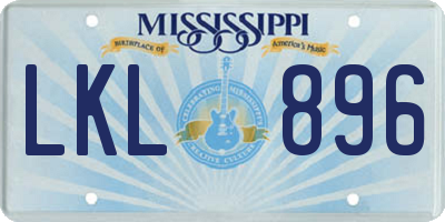 MS license plate LKL896