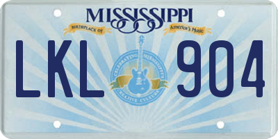 MS license plate LKL904