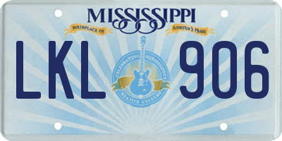 MS license plate LKL906