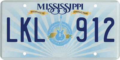 MS license plate LKL912