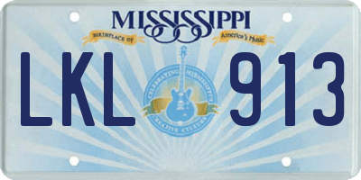 MS license plate LKL913