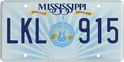 MS license plate LKL915