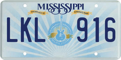 MS license plate LKL916
