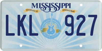 MS license plate LKL927
