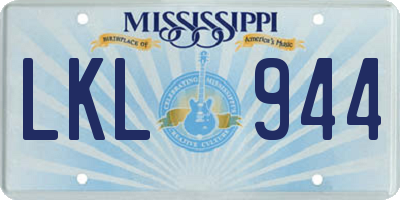 MS license plate LKL944