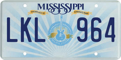 MS license plate LKL964