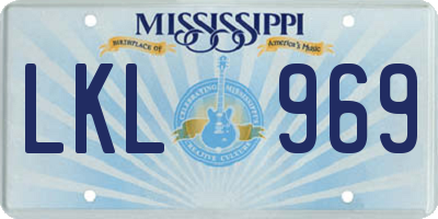 MS license plate LKL969