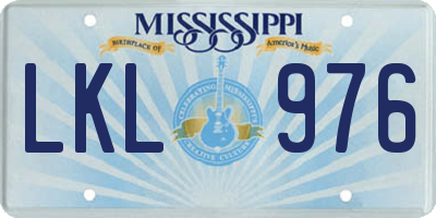 MS license plate LKL976