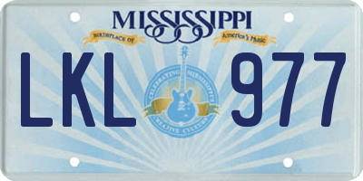 MS license plate LKL977