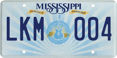 MS license plate LKM004