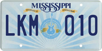 MS license plate LKM010