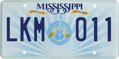 MS license plate LKM011