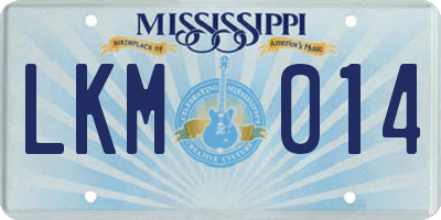 MS license plate LKM014