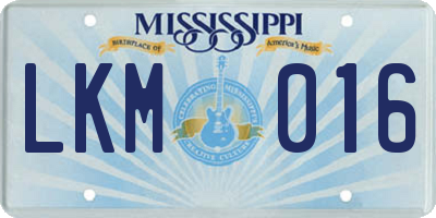 MS license plate LKM016