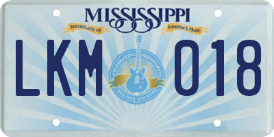 MS license plate LKM018