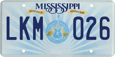 MS license plate LKM026